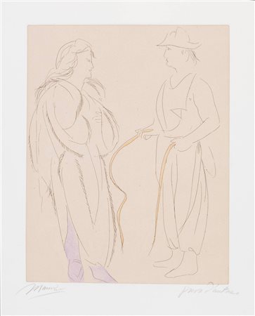 Giacomo Manzù (Bergamo 1908-Roma 1991)  - 8 e 1/2- Omaggio a Fellini