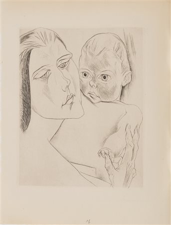 Heinrich  Nauen (Krefeld 1880-1941)  - Mother with child, 1919
