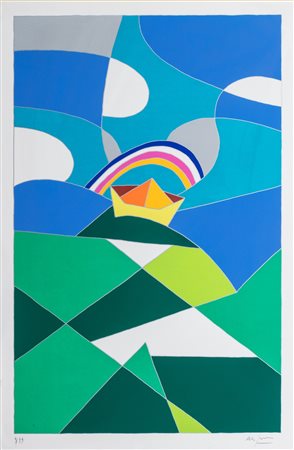 Ugo Nespolo (Mosso 1941)  - Two paper