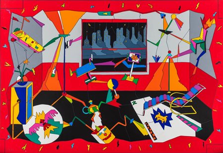 Ugo Nespolo (Mosso 1941)  - American inside