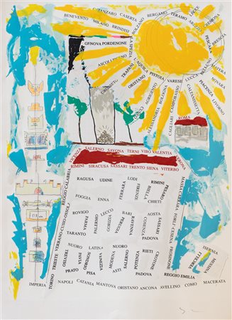 Mario Schifano (Homs 1934-Roma 1998)  - U.P.I., Assemblea Generale, 1995