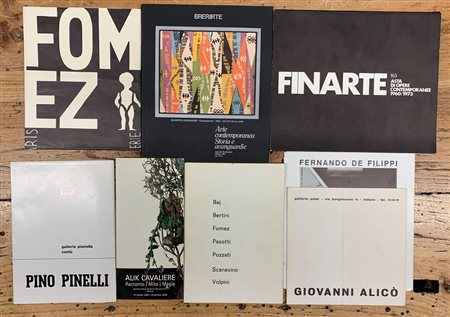 ARTISTI ITALIANI DEL ‘900 - Lotto unico di numerosi cataloghi, pieghevoli, brochure e locandine