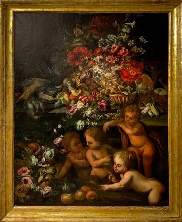 Mario Nuzzi detto Mario de' Fiori (Roma 1603-1673 Roma). "Trionfo di fiori...