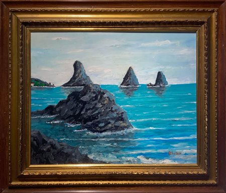 Chellini Fernando (Livorno, 1933). Acitrezza. 40x50, olio su tavola.