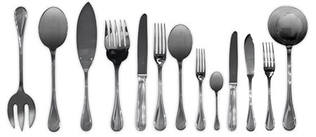 Servizio 113 pezzi Albi per 12 persone realizzato in lega Christofle, metallo...