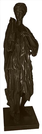 Scultore degli inizi del XIX Secolo. Bronzo patinato bruno raffigurante donna...