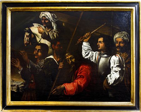 Pittore siciliano del XVII Secolo. Dipinto caravaggesco raffigurante Cristo...