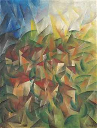 Roberto Marcello Iras Baldessari (1894-1965) Paese all'alba siglato R.M.B....