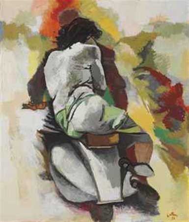 Renato Guttuso (1912-1987) Gita in Vespa firmato e datato Guttuso 57 (in...