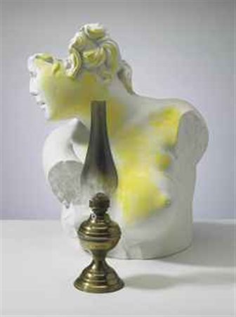 Claudio Parmiggiani (N. 1943) Senza titolo gesso e lampada a olio cm...