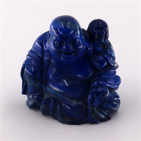 SCULTURA IN LAPISLAZZULI, CINA, XX SECOLO dim. cm 8,6x8,4x4,9, g 450