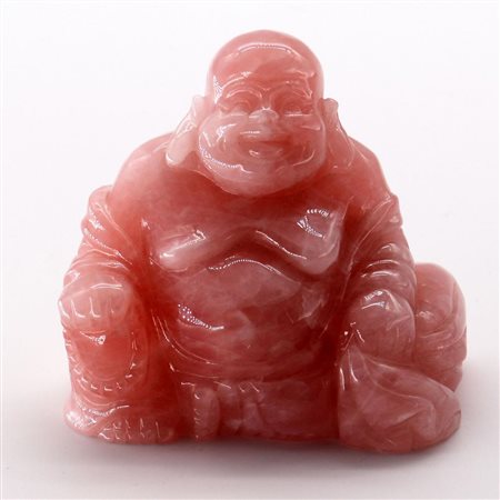 SCULTURA IN QUARZO ROSA dim. cm 7,5x8,7x5,4, g 438