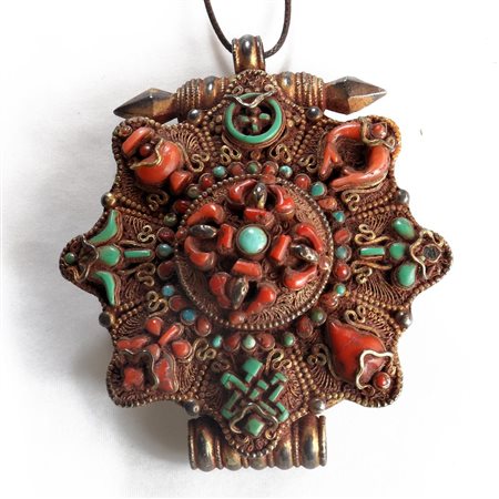 PRAYER BOX TIBETANA dim. cm 8x6,5x2,4, g 98