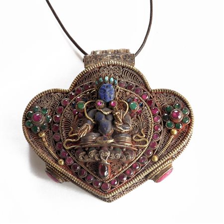 PRAYER BOX TIBETANA dim. cm 7x6,5x1,8, g 120