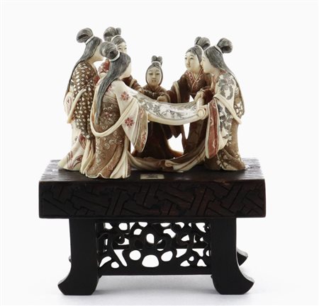 SCULTURA IN AVORIO DI MAMMUT, CINA, INIZIO XIX SECOLO dim. avorio cm...