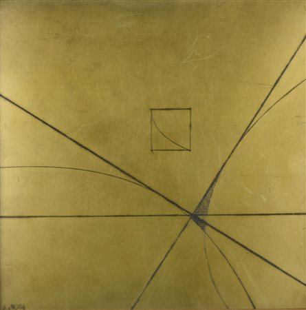 Luigi Veronesi COMPOSIZIONE incisione su ottone, cm 21x21; pezzo unico...