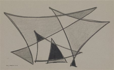 Luigi Veronesi L.V.175 (S) SENZA TITOLO carboncino su carta, cm 29x48 firmato...