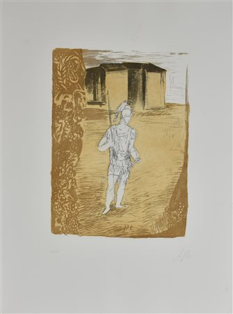 Sandro Chia EROE incisione su carta, battuta cm 57x41, su foglio cm...