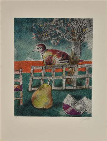 Franco Gentilini SENZA TITOLO litografia su carta, cm 65x49,5; es. H.C.R. firma