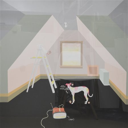 Luca Alinari COME DOVEVA ESSERE LONDRA acrilico su tela, cm 80x80 titolato...