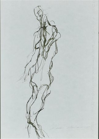 Ernesto Treccani NUDO N. 13 china su carta, cm 30x21 sul fronte: firma