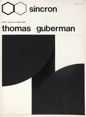 Thomas Guberman BOZZETTO SINCRON collage di retini colorati e lettering...