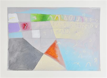 Renzo Nucara SENZA TITOLO tecnica mista su cartoncino, cm 39,5x60 sul fronte:...