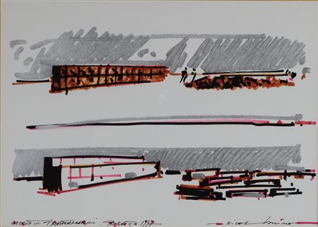 Nicola Carrino COSTRUTTIVI TRASFORMABILIT tecnica mista su carta, cm 22x30...