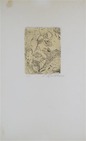 Luigi Bartolini FIORE acquaforte-acquatinta, cm 13,5x10, foglio cm 41x26; es....