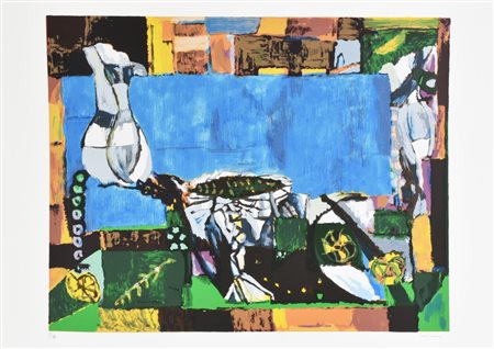 Bruno Cassinari SENZA TITOLO litografia su carta, cm 50x70 esemplare P.A. sul...