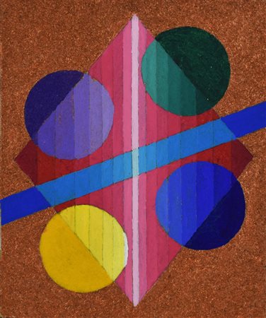 Francesco Fasano SENZA TITOLO acrilici su faesite, cm 15x12,5 sul retro:...