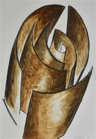 Ignoto SENZA TITOLO tecnica mista su carta, cm 70x50 firma e data eseguita...