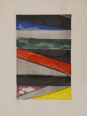 Piero Dorazio COMPOSIZIONE acquaforte acquatinta, cm 25x16su foglio cm...