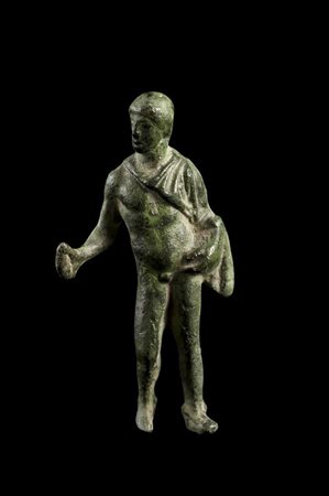 MERCURIO IN BRONZO DATAZIONE: II-I sec. a.C. MATERIA E TECNICA: bronzo fuso e...