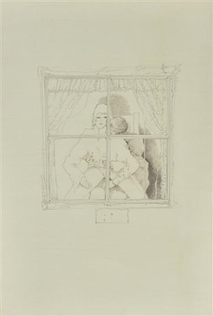 Giovanni Battista De Andreis SENZA TITOLO disegno su carta applicato su tela,...