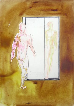 Cristiano Quagliozzi FIGURE tecnica mista su carta, cm 36x25 firmato sul...