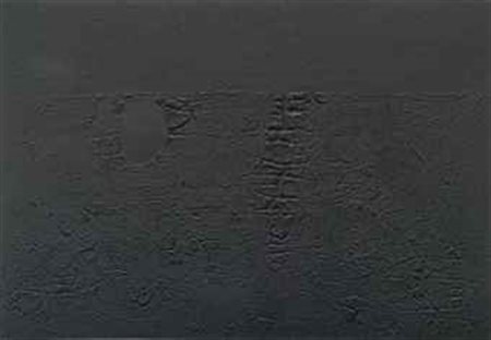 Alberto Burri (1915-1995) Cretto nero B numerato 28/90 (in alto a sinistra);...
