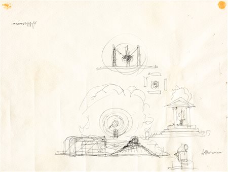 ARMANDO MARROCCO (1939) - Senza Titolo (Progetto per il Nautilus per la Banca del Cilento a Lecce), 1995