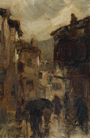 VITTORE ANTONIO CARGNEL (1872-1931) - Pioggia