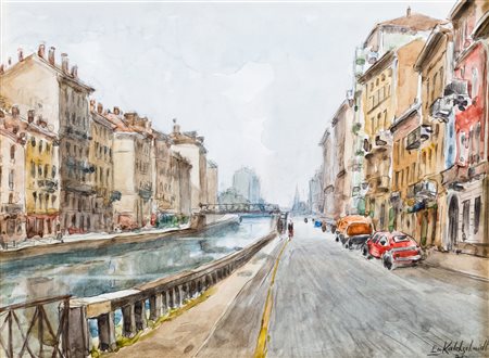 EMILIO KALCHSCHMIDT (1902-1983) - Senza Titolo (Naviglio), 1973