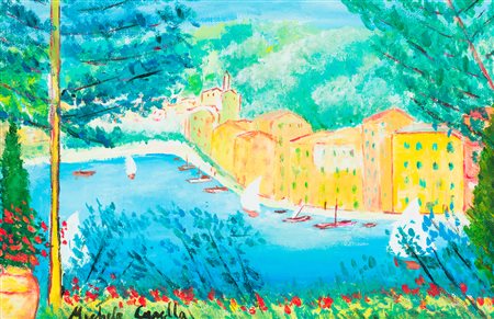 MICHELE CASCELLA (1892-1989) - Senza Titolo (Portofino), 1980
