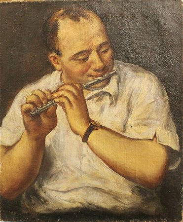 Anonimo, Uomo con flauto, Epoca 1900