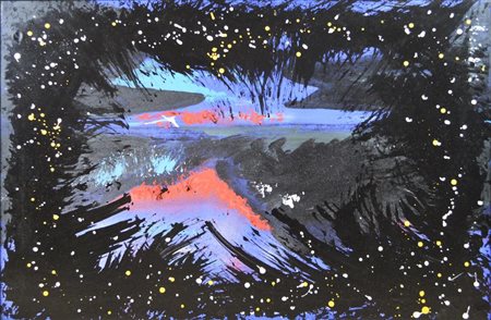 Dalila Crotti FIRE acrilico su pelle artificiale, cm 60x90 sul retro: firma e...