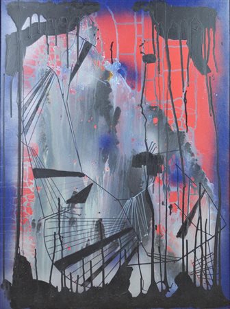 Dalila Crotti SIGNS acrilico su tela, cm 78x57 sul retro: firma e data...