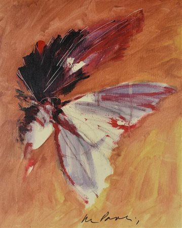 Pietro De Paolis FARFALLA IUVENTINA olio su tela, cm 50x40 sul fronte: firma...