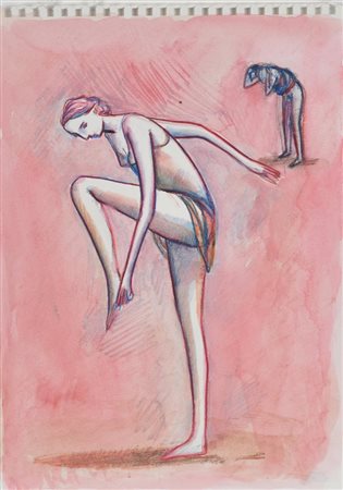 Giacomo Piussi FIGURE acquerello e matita su carta, cm 29,5x21