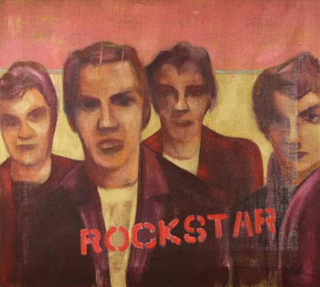 Mauro Modin SENZA TITOLO olio su tela, cm 120x128 sul fronte: firma eseguito...