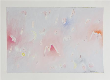 Renzo Nucara SENZA TITOLO tecnica mista su cartoncino, cm 39,5x60 sul fronte:...