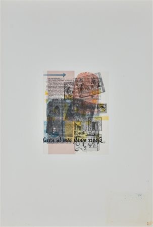 Ezio Gribaudo COMPOSIZIONE collage su carta, cm 23x18