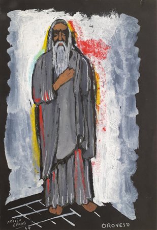 Attilio Efrati BOZZETTO PER COSTUME TEATRALE RELATIVO A OROVESO(personaggio...